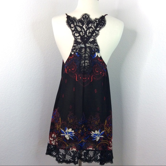 Free People Dresses & Skirts - Free People - Black Lace Detail Paisley Dress